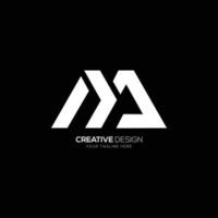 brief m een creatief vlak logo ontwerp vector