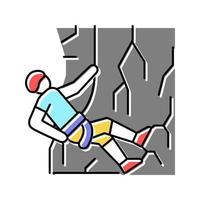 abseilen extreme sport kleur pictogram vectorillustratie vector