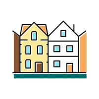 stadshuis huis kleur pictogram vectorillustratie vector