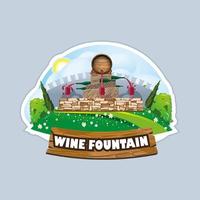 tekenfilm illustratie van wijn fontein Bij de wijnmakerij. vector