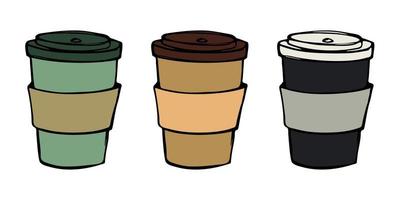 schattig kop van thee of koffie illustratie. gemakkelijk kop clip art. knus huis tekening reeks vector