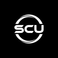 scu brief logo ontwerp in illustratie. vector logo, schoonschrift ontwerpen voor logo, poster, uitnodiging, enz.