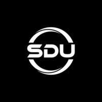 sdu brief logo ontwerp in illustratie. vector logo, schoonschrift ontwerpen voor logo, poster, uitnodiging, enz.