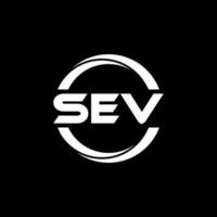 sev brief logo ontwerp in illustratie. vector logo, schoonschrift ontwerpen voor logo, poster, uitnodiging, enz.