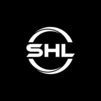 shl brief logo ontwerp in illustratie. vector logo, schoonschrift ontwerpen voor logo, poster, uitnodiging, enz.