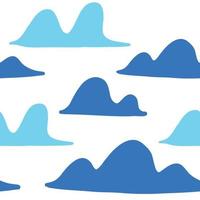 vector wolk patroon. blauw wolken. vector illustratie Aan wit achtergrond in tekenfilm vlak stijl.