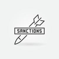 leger sancties vector concept dun lijn icoon of teken