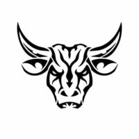 tribal stier hoofd logo. tatoeëren ontwerp. dier stencil vector illustratie