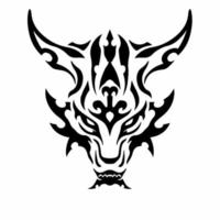 tribal draak hoofd logo. tatoeëren ontwerp. dier stencil vector illustratie