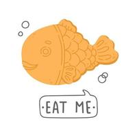 tekening koekjes taiyaki vector