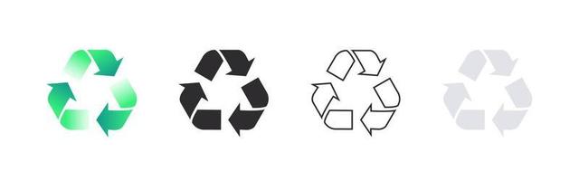 recycling pictogrammen concept. gerecycled materialen. verpakking en recyclen. vector illustratie