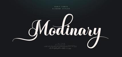 wijnoogst luxe bruiloft alfabet brieven lettertype. typografie elegant klassiek belettering serif fonts en aantal decoratief logo retro met staarten concept. vector illustratie