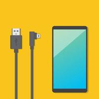 slim telefoon en USB kabel voor opladen vector