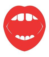 vector illustratie van vrouwen lippen met rood lippenstift