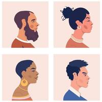 avatars van mensen van verschillende culturen vector