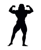 vector illustratie van zwart silhouetten van vrouw bodybuilder