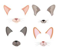 set kattenmaskers vector