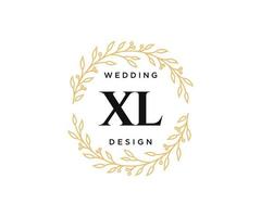 xl initialen brief bruiloft monogram logos verzameling, hand- getrokken modern minimalistisch en bloemen Sjablonen voor uitnodiging kaarten, opslaan de datum, elegant identiteit voor restaurant, boetiek, cafe in vector