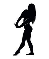 vector illustratie van zwart silhouetten van vrouw bodybuilder