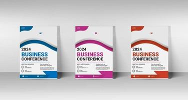 conferentie folder. bedrijf conferentie brochure folder ontwerp lay-out sjabloon vector