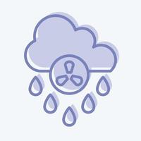 icoon zuur regen. verwant naar milieu symbool. twee toon stijl. gemakkelijk illustratie. behoud. aarde. schoon vector