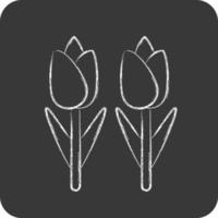 icoon tulpen. verwant naar milieu symbool. krijt stijl. gemakkelijk illustratie. behoud. aarde. schoon vector