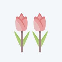 icoon tulpen. verwant naar milieu symbool. vlak stijl. gemakkelijk illustratie. behoud. aarde. schoon vector