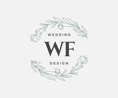 wf initialen brief bruiloft monogram logos verzameling, hand- getrokken modern minimalistisch en bloemen Sjablonen voor uitnodiging kaarten, opslaan de datum, elegant identiteit voor restaurant, boetiek, cafe in vector