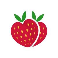 aardbei fruit ontwerp logo vector