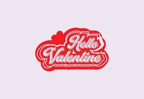 Hallo Valentijn t overhemd en sticker ontwerp sjabloon vector