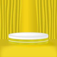 3d minimalistische geel goud blanco podium Scherm vector