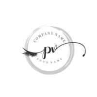eerste pv logo handschrift schoonheid salon mode modern luxe monogram vector