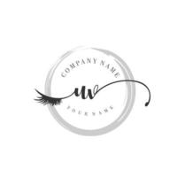 eerste uv logo handschrift schoonheid salon mode modern luxe monogram vector