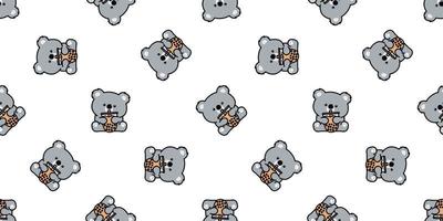 schattige koala met bubble thee cartoon naadloze patroon, vectorillustratie vector