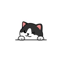 schattig kat gluren en knipogen oog tekenfilm, vector illustratie
