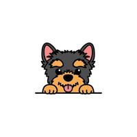 schattig yorkshire terriër hond tekenfilm, vector illustratie