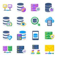 pack van database plat pictogrammen vector