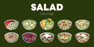 salade vector reeks verzameling grafisch clip art ontwerp