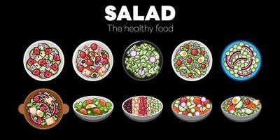 salade vector reeks verzameling grafisch clip art ontwerp