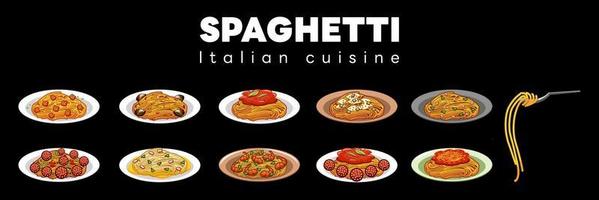 spaghetti vector reeks verzameling grafisch clip art ontwerp