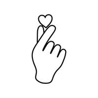 koreaans symbool handhart, een bericht van liefde handgebaar. vector