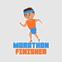 marathonloper stickers vector kunst afdrukken klaar sjabloon