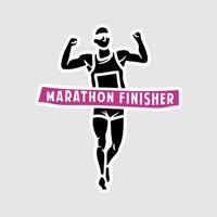 marathonloper stickers vector kunst afdrukken klaar sjabloon