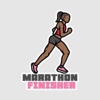 marathonloper stickers vector kunst afdrukken klaar sjabloon