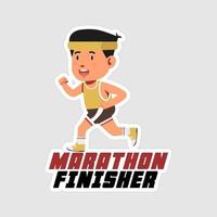 marathonloper stickers vector kunst afdrukken klaar sjabloon