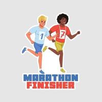 marathonloper stickers vector kunst afdrukken klaar sjabloon