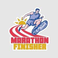 marathonloper stickers vector kunst afdrukken klaar sjabloon