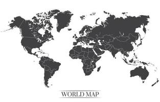wereld kaart in zwart en wit vector