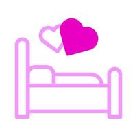 bed icoon duotoon roze stijl Valentijn illustratie vector element en symbool perfect.