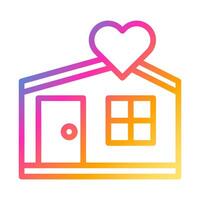 huis icoon helling stijl Valentijn illustratie vector element en symbool perfect.